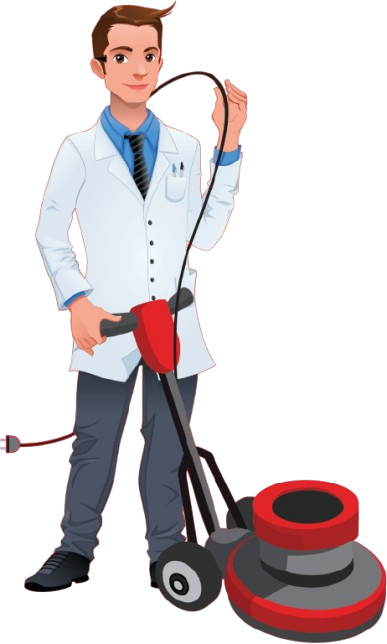 Doctor Stone Care specialist with professional floor polishing equipment
